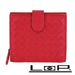 ボッテガヴェネタ ■中古■ イントレチャート 二つ折り 財布 ウォレット レザー レッド 【591112】13