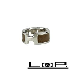 HERMES リング オランプ シルバー エトゥープ 指輪 14号 GM ワイド