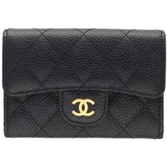 【中古】 CHANEL シャネル クラシック フラップ カードケース AP0214 27番台 キャビアスキン ブラック ゴールド マトラッセ ココマーク 名刺入れ カードホルダー 26014430 RSのサムネイル