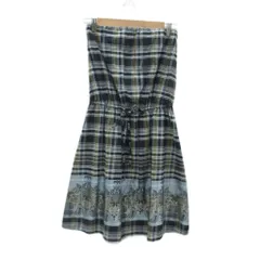 ダブルスタンダードクロージング ダブスタ DOUBLE STANDARD CLOTHING チューブトップワンピース 黒 ブラック チェック柄 フレアスカート ミニ丈 /YS66 ■ECE003のサムネイル