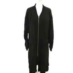 ルシェルブルー LE CIEL BLEU コート ロング丈 上着 麻 リネン 38 黒 ブラック リブ襟 ジップアップ 長袖 /YU ■GY99のサムネイル