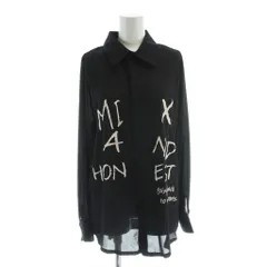セシルマクビー CECIL McBEE シャツ長袖 シアー M 黒 ブラック プリント /KW ■GY58のサムネイル