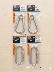 ​【新品・4個セット】TRUSCO ステンレス金具 高強度（オープンフックP型10mm×2 / スナップフック11mm×2）トラスコ中山のサムネイル