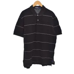 ポロ バイ ラルフローレン Polo by Ralph Lauren ポロシャツ 半袖 ボーダー ポニー刺繡 L 黒 ブラック ■ECD001のサムネイル