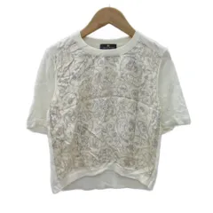 エトロ ETRO ニット カットソー 半袖 白 ホワイト ラウンドネック 総柄 /MA5 ■GY58のサムネイル