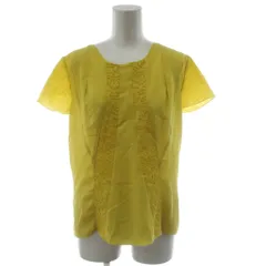 ニナリッチ NINA RICCI シャツ ブラウス 絹 シルク 40 黄 イエロー レース装飾 ラウンドネック 半袖 14PCTO632SE0738 /GG ■GY59のサムネイル