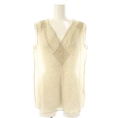 アンナモリナーリクチュール ANNA MOLINARI COUTURE ノースリーブカットソー ブラウス プルオーバー I40 ベージュ 緑 /NR ■GY57のサムネイル