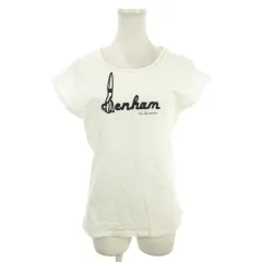 デンハム DENHAM Tシャツ カットソー XS 白 ホワイト ラウンドネック ロゴ刺繍 半袖 /AH34 ■ECD001のサムネイル