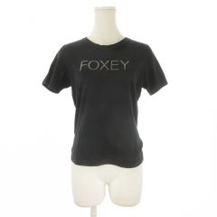 FOXEY フォクシー 半袖 カットソー トップス Tシャツ ブラック 42