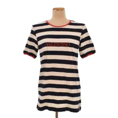 ヴァレンティノ ガラヴァーニ VALENTINO GARAVANI Tシャツ 半袖 ロゴ ボーダー 40 白 ホワイト 紺 ネイビー ■ECA003のサムネイル
