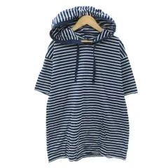 ポロ バイ ラルフローレン Polo by Ralph Lauren パーカー プルオーバー 半袖 3L 紺 ネイビー オフホワイト ボーダー柄 /HO27 ■GY61のサムネイル