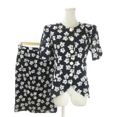 ニナリッチ NINA RICCI Boutique セットアップ 9 紺 ネイビー シャツ ブラウス スカート 花柄 シアー 半袖 /AO9 ■GY61のサムネイル
