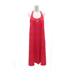 アディダスオリジナルス adidas originals × マリメッコ marimekko ジャンパースカート ワンピース OT マゼンタ 赤 レッド 総柄 ホルターネック ロング丈 ライン /HO1 ■ECD001のサムネイル