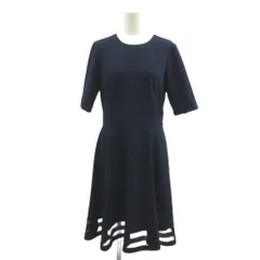 カルバンクライン CALVIN KLEIN ワンピース ミディ丈 4 紺 ネイビー ラウンドネック 半袖 メッシュ /YU ■ECE004のサムネイル