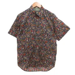 サルヴァトーレフェラガモ Salvatore Ferragamo シャツ 半袖 総柄 ラウンドカット S 紺 ネイビー /JS ■GY62のサムネイル