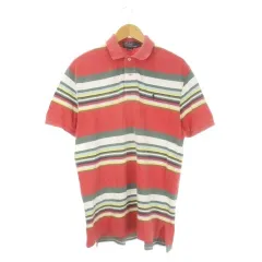 ポロ バイ ラルフローレン Polo by Ralph Lauren ポロシャツ L 赤 レッド ストライプ柄 ポロ襟 半袖 /CK23 ■GY61のサムネイル