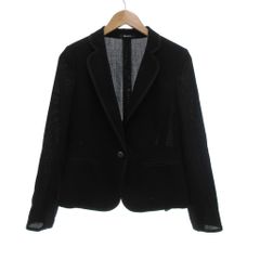 아쿠아스큐텀 AQUASCUTUM 테일러드 재킷 클로버 라펠 파이핑 10 블랙 블랙 /JS ■GY62