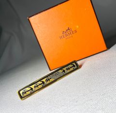 美品 希少 HERMES エルメス ネクタイピン エマイユ ゴールド ブラック 希少 HERMES エルメス エマイユ ブラック&ゴールド マルチカラー