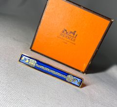 美品 希少 HERMES エルメス エマイユ ブルー&ゴールド マルチカラー