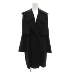 カルヴェン CARVEN スプリングコート 34 ダブル ミドル ハーフ丈 無地 黒 ブラック /AE ■GY60のサムネイル