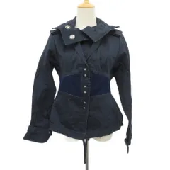 マリテフランソワジルボー MARITHE FRANCOIS GIRBAUD LE CASUAL DE ジャケット 上着 ミドル丈 M 紺 ネイビー スタンドカラー ウエスト切り替え /SM ■ECE003のサムネイル