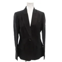 ステラマッカートニー STELLA McCARTNEY テーラードジャケット ブレザー ビジネス ゴールドカラーチェーン リネン 麻 シルク混 38 黒 ブラック /FF ■GY62のサムネイル