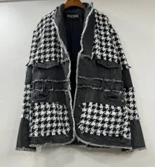BALMAIN バルマン ハウンドトゥースチェック デニム ウールジャケットのサムネイル