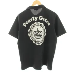 パーリーゲイツ PEARLY GATES ポロシャツ カットソー ロゴプリント 半袖 6 黒 ブラック 053-160578 /HN ■ECD001のサムネイル