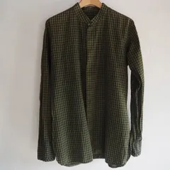 CASEY CASEY  チェック スタンドカラーシャツ　グリーン系　サイズS  ＊メルカリのみの出品ですのサムネイル