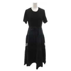 3.1 フィリップリム 3.1 phillip lim ティアードワンピース リボン レース シルク 絹 ロング 半袖 6 紺 ネイビー /FF ■GY62のサムネイル