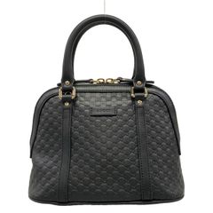 グッチ シマ ホースビット ドーム 2way レザー ミニボストンバッグ 黒