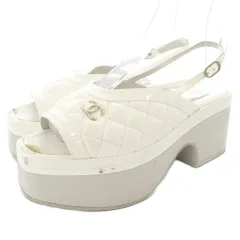 シャネル CHANEL マトラッセ ココマーク サンダル ストラップ 37 白のサムネイル