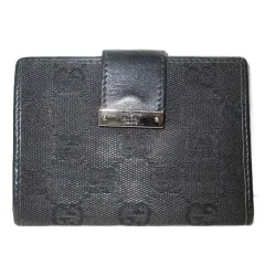 グッチ GUCCI 92274 パスケース カードケース 定期入れ 二つ折り GGキャンバス 黒 ブラック /Xのサムネイル