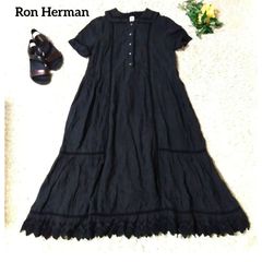 新品RonHerman ロンハーマン セーラーカラーリネンワンピース 麻100