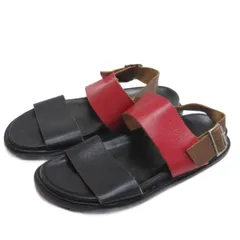 マルニ MARNI レザーストラップ サンダル ブラック レッド 41 26.5cm ■GY62のサムネイル