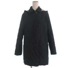 バーバリー ロンドン BURBERRY LONDON キルティング コート フード付き 2WAY 裏地ノバチェック 38 黒 ブラック ■GY74