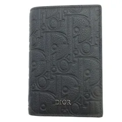ディオール Dior 二つ折り カードケース グラビティ レザー ブラック ☆AA★のサムネイル