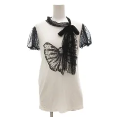 レッド ヴァレンティノ RED VALENTINO Tシャツ カットソー レース リボン プリント 半袖 白 ホワイト 黒 ブラック /AE ■GY47のサムネイル