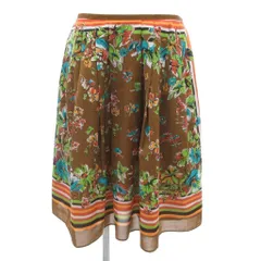グリーンレーベルリラクシング ユナイテッドアローズ green label relaxing スカート 38 花柄 ストライプ柄 ひざ丈 /TQ ■GY09