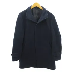 グリーンレーベルリラクシング ユナイテッドアローズ green label relaxing 120'S ステンカラーコート ウール ロング丈 M 紺 ネイビー 0207 IBO87のサムネイル
