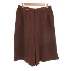 レリアン Leilian 美品 ハーフパンツ ショートパンツ ウール 13+号 ブラウン 無地 ショート丈 飾りボタン /TQ ■GY09のサムネイル