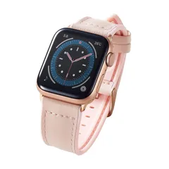 新品 エレコム Apple Watch (アップルウォッチ) バンド 41mm 40mm 38mm レザー 革 TPU [装着感の高さと蒸れにくさを両立] 【Apple Watch Series 8/7/SE2/SE/6/5/4/3/2/1 対応】 ピンク A