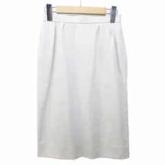 クリスチャンディオール Christian Dior ヴィンテージ スカート ウール ストレッチ タック ひざ丈 7 約S アイボリー 系 IBO89 0303のサムネイル