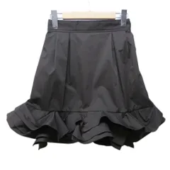 フォクシーニューヨーク FOXEY NEW YORK 美品 スカート フリル タック フレア ひざ丈 38 約S 茶 ブラウン 27363 IBO89 0303のサムネイル