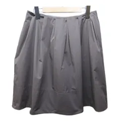 フォクシーニューヨーク FOXEY NEW YORK 美品 スカート ダブルタック ひざ丈 42 約L グレー ベージュ 系 31099 IBO89 0303のサムネイル