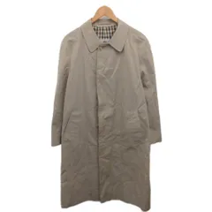 アクアスキュータム AQUASCUTUM ステンカラーコート ロング丈 ラグラン 裏地チェック イングランド製 ベージュ IBO87