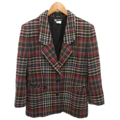 サルヴァトーレフェラガモ Salvatore Ferragamo テーラードジャケット ブレザー シングル 2B チェック 38 赤 レッド マルチカラー IBO87のサムネイル