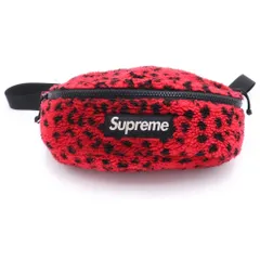 SUPREME (シュプリーム) 17AW Leopard Fleece Waist Bag レオパード柄 フリース ウェストバッグ レッド/ブラックのサムネイル