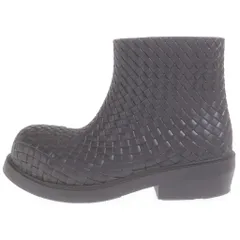 BOTTEGA VENETA (ボッテガヴェネタ) FIREMAN Short Rubber Boots ファイヤーマン イントレチャートエンボス加工ラバーアンクルブーツ 764422 ブラウンのサムネイル