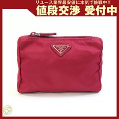 【極美品】プラダ　メイクポーチ　化粧ポーチ　マルチポーチ　ピンク　5577 極美品】プラダ メイクポーチ 化粧ポーチ マルチポーチ ピンク 5577